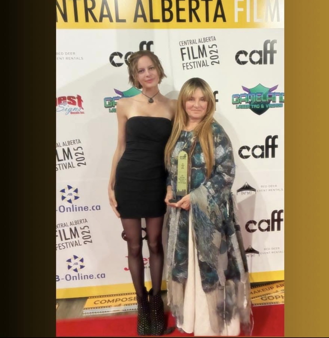 Chantania with her mother at the Central Alberta Music Awards, 2025